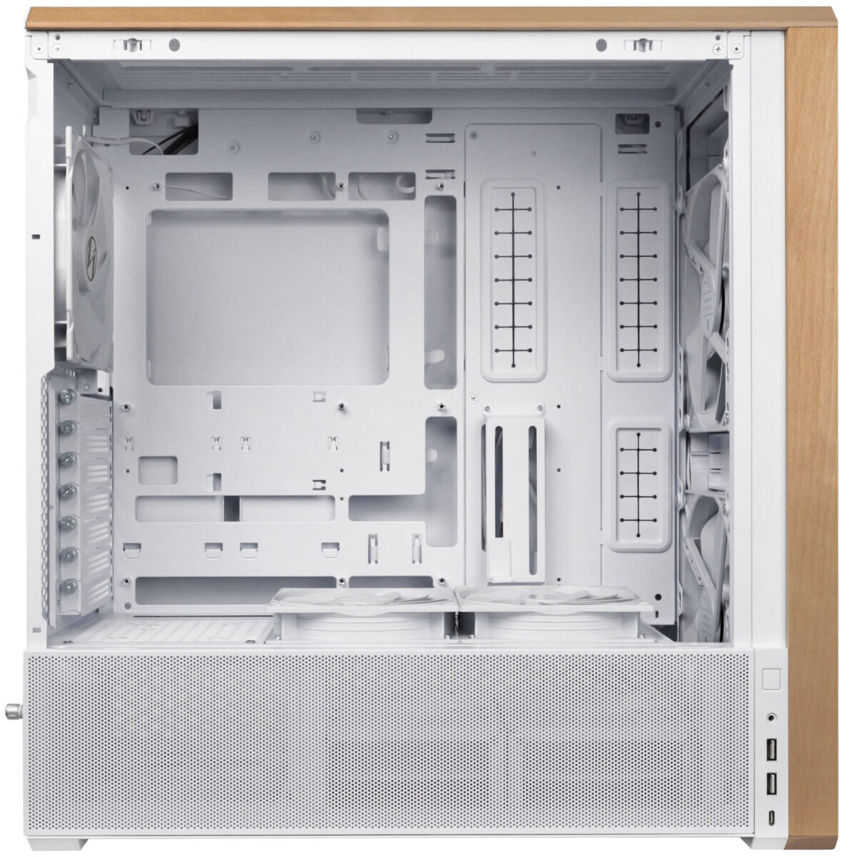 Lian Li LANCOOL 217 White - Wood Accent - ATX PC Case (5 FANS) 2 x 170mm, 1 x 140mm & 2 x 120mm PWM - Image 3