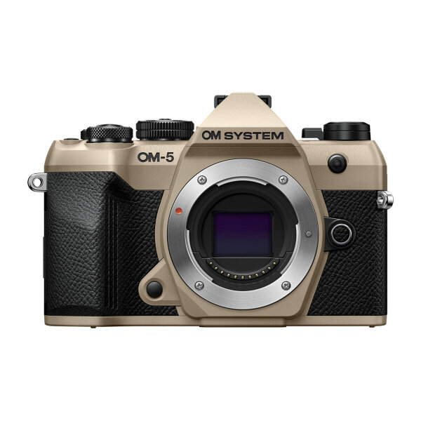 Olympus OM-5 II body sand beige, BLS-50 Battery, Eyecup, USB Connection Cable, Shoulder Strap