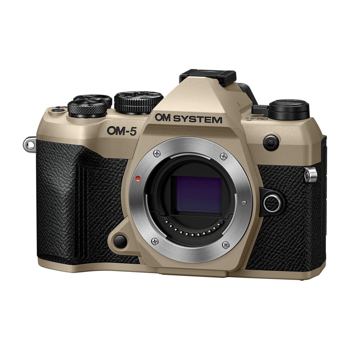 Olympus OM-5 II body sand beige, BLS-50 Battery, Eyecup, USB Connection Cable, Shoulder Strap - Image 2