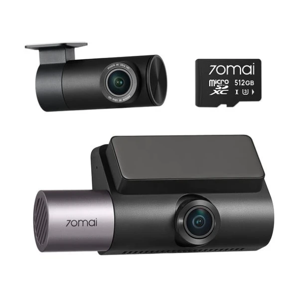70mai Dash Cam 4K T800 & HD Rear Cam. & 512GB SD 3-Channel w/ Dual 4K, IMX678, HDR Night Vision, AI