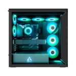 Arctic Xtender (Black) mirror black window w/o GPU vertical mount - Mid Tower Case w. A-RGB Fans - Image 5