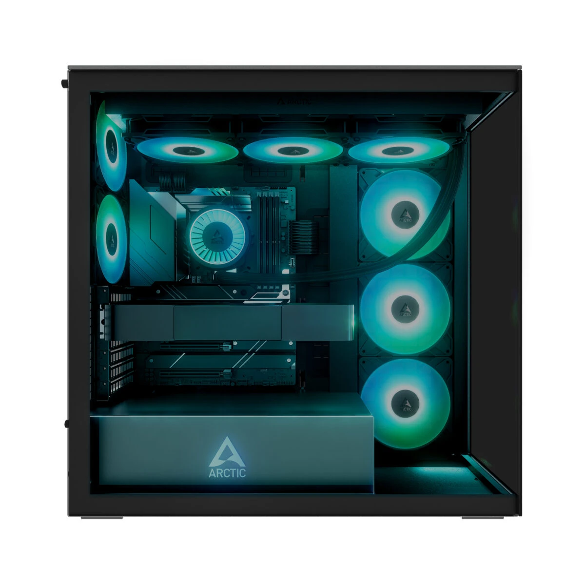 Arctic Xtender (Black) black window w/o GPU vertical mount - Mid Tower Case w. A-RGB Fans - Image 4