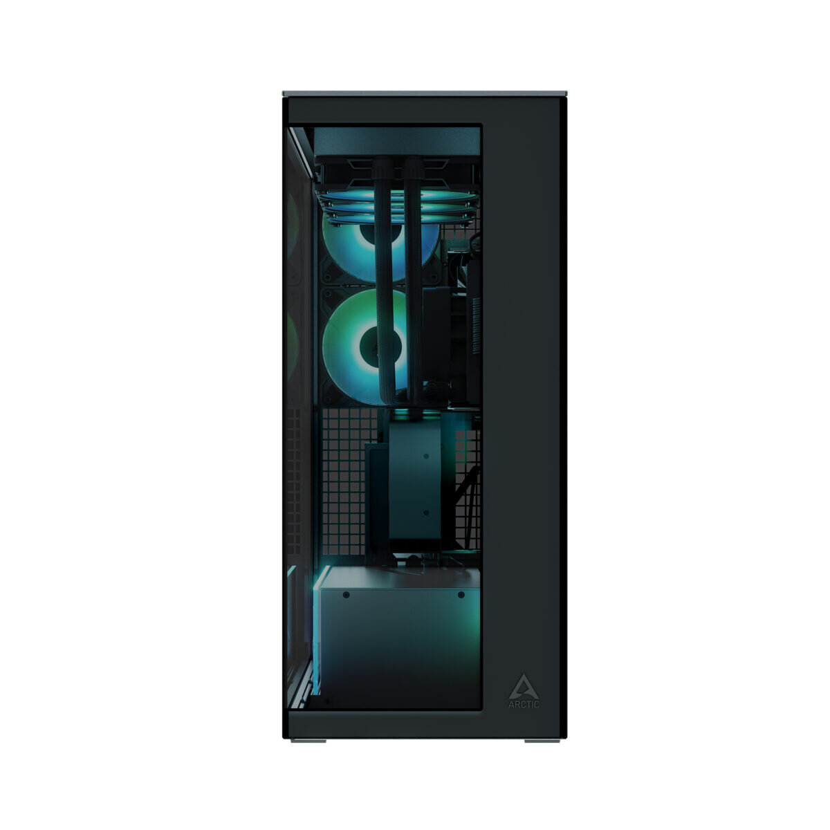 Arctic Xtender (Black) black window with GPU vertical mount - Mid Tower Case w. A-RGB Fans - Image 3