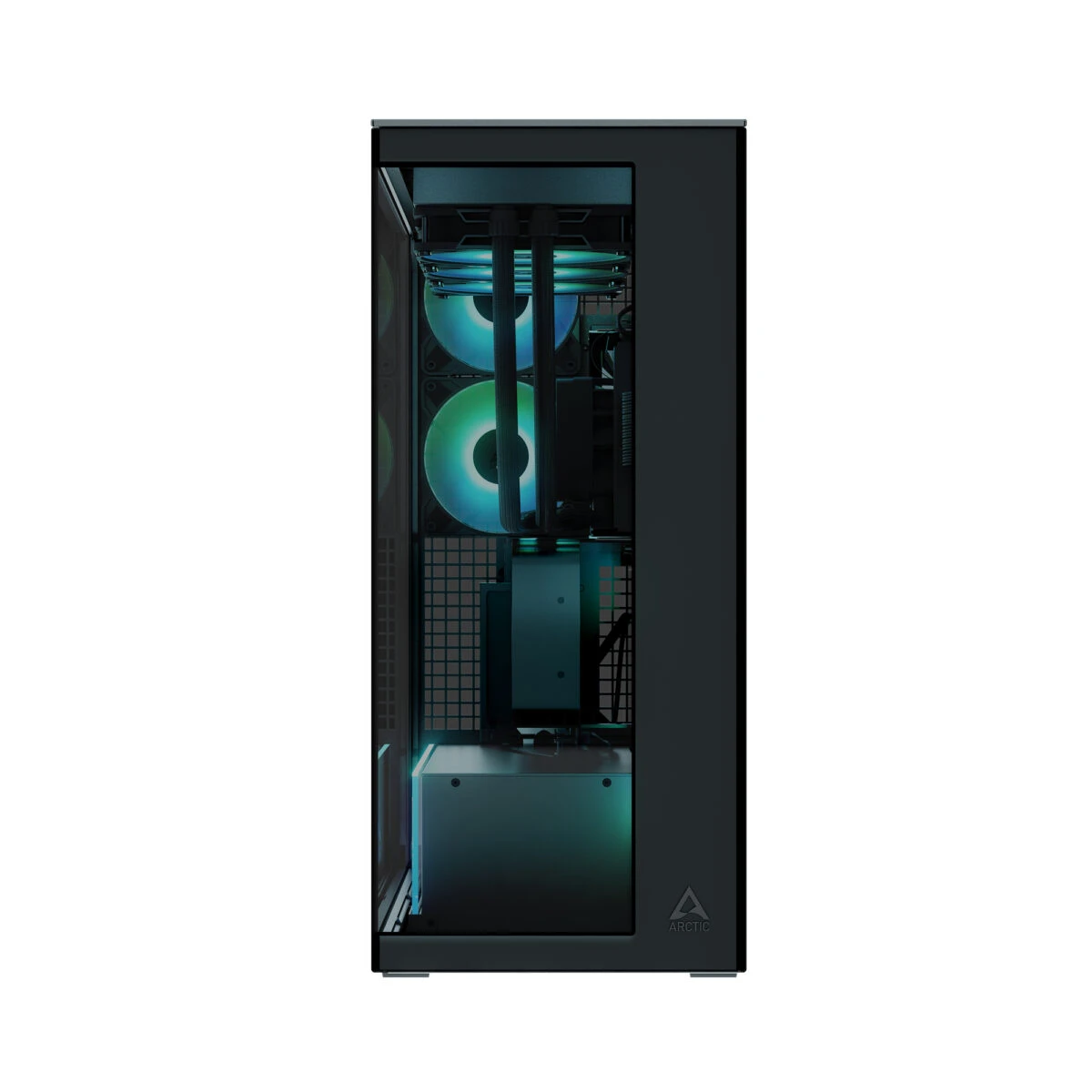 Arctic Xtender (Black) black window with GPU vertical mount - Mid Tower Case w. A-RGB Fans - Image 3
