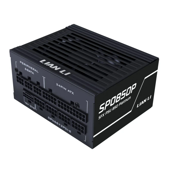 LIAN LI SP0850P Black - 850W 80+ Platinum PSU - 10 Years Warranty - 12V-2x6 - Japanese Capacitors