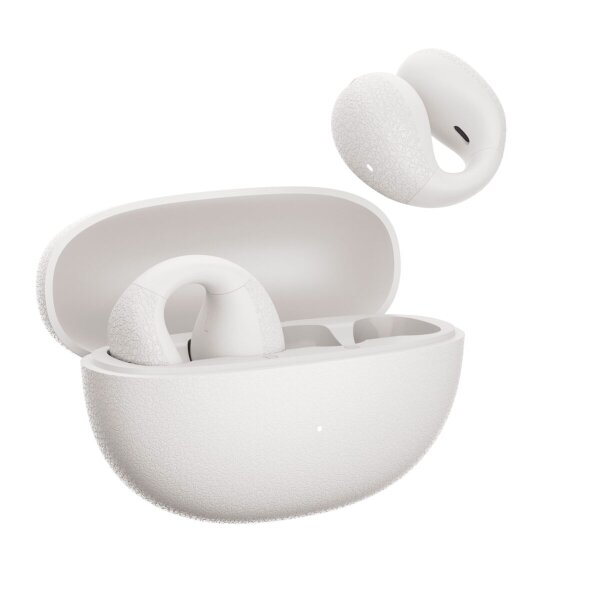 QCY Crossky C10 White Open Ear TPU Earclip, IPX5 Call Noise Reduction BT 5.4 Earbuds 30h