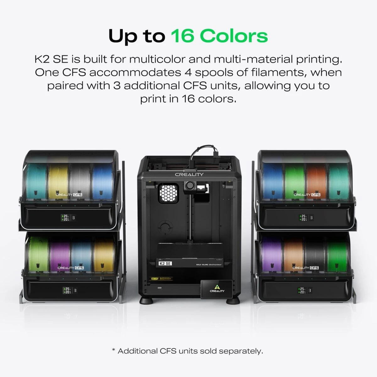 CREALITY K2 SE COMBO - with CFS FDM Semi Enclosed 3d Printer 500mm/s multicolor 220x215x245mm - Image 5