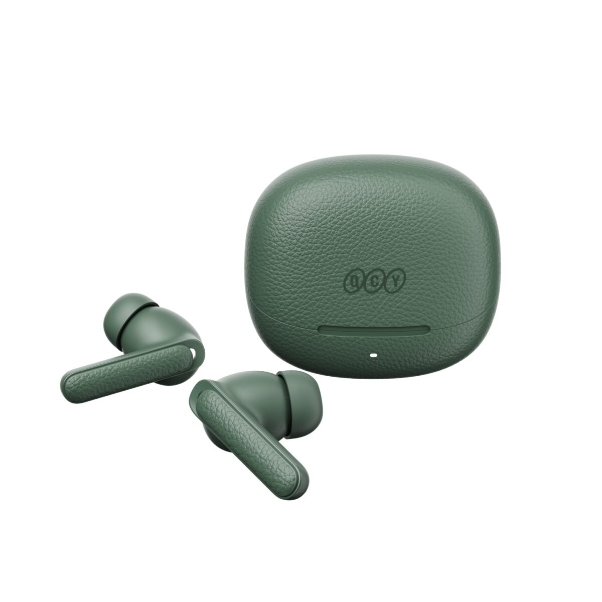 QCY Buds ANC Green (HT15)- 45db ANC TWS Earbuds 35h 5 mic ENC, ear-canal adaptive tech, leather case - Image 5