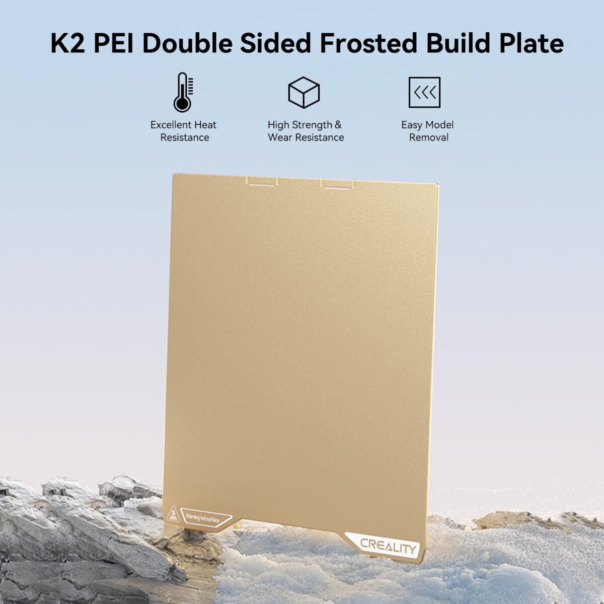 Creality K2 PEI Double Sided Frosted Build Plate 270x293 - Image 2