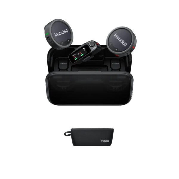 Insta360 Wireless Microphone Pro 2 TX+1 RX+Charge Case - 3-Mic Array, AI NoiseCancel, Custom Display
