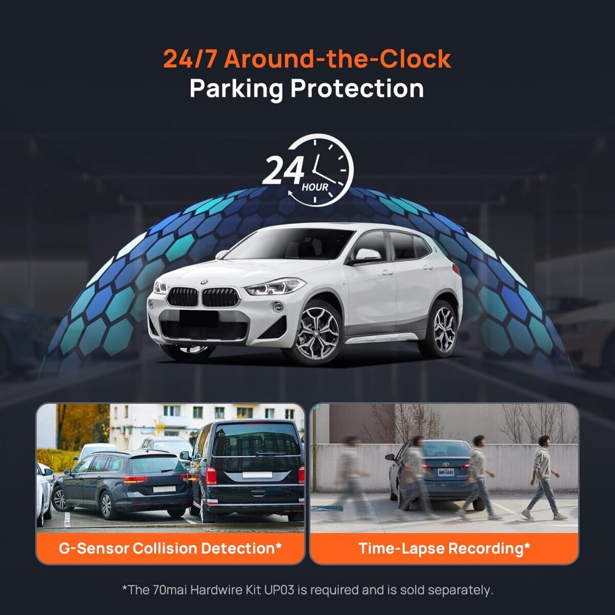 70mai A800SE Dash Cam 4k w. 3inch screen - 2160p 140FOV - Image 4