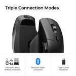 Keychron M6 (M6S-A72) Wireless Ergonomic Optical Mouse 1000hz Polling Rate Black - Image 3