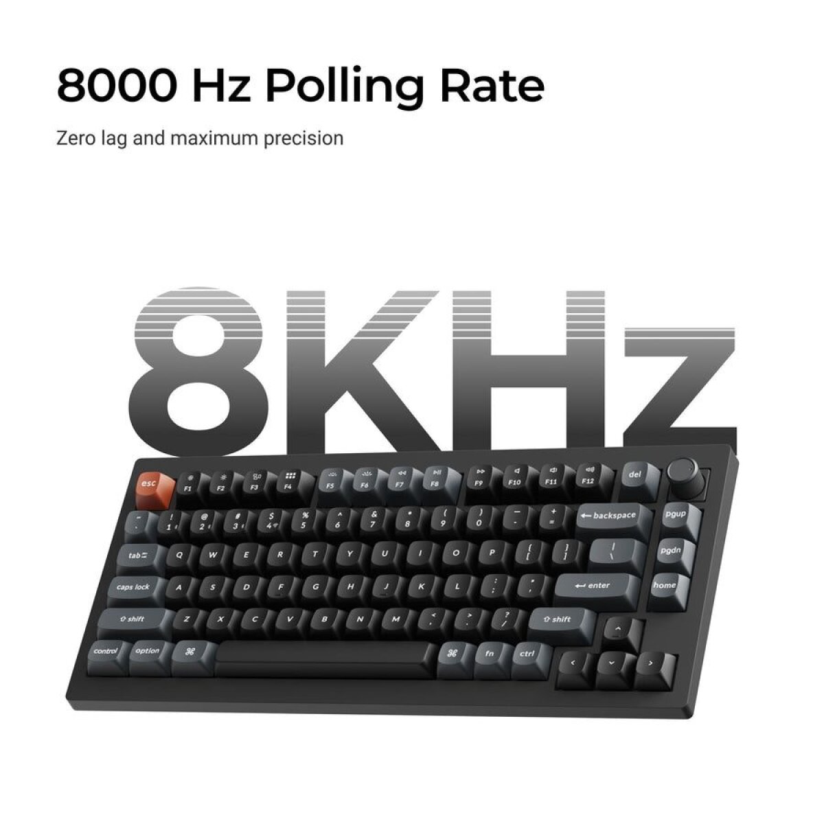 Keychron V1 Ultra (V1U-D1) QMK/VIA 8K Wireless Custom Mechanical Keyboard Red Switch RGB 75% US - Image 3