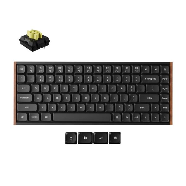 Keychron K3 Ultra (K3U-H4) QMK 8K Wireless Mechanical Keyboard Banana Switch Low Prof. Wood Fr. 75%