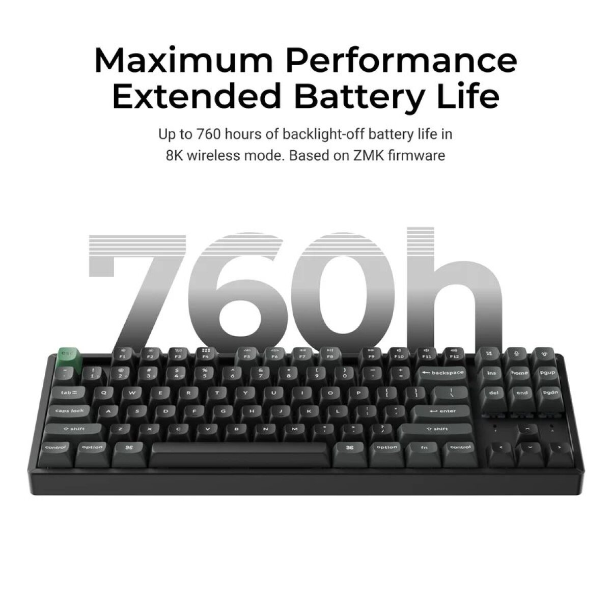 Keychron K8 Ultra (K8U-J1) ZMK Wireless 8K Mechanical Keyboard Red Switch (Hot-Swap) 80% Us Layout - Image 5