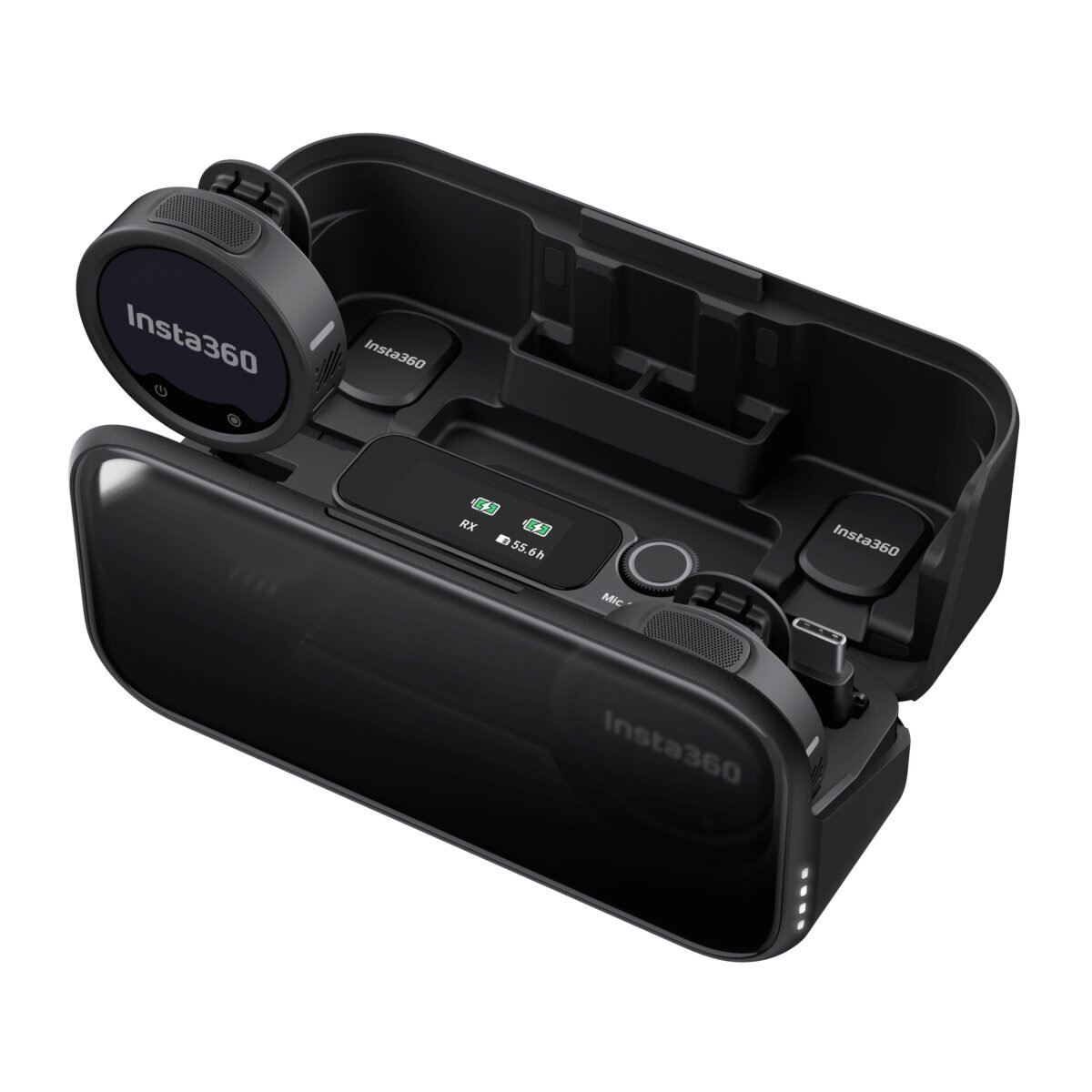 Insta360 Wireless Microphone Pro 2 TX+1 RX+Charge Case - 3-Mic Array, AI NoiseCancel, Custom Display - Image 2